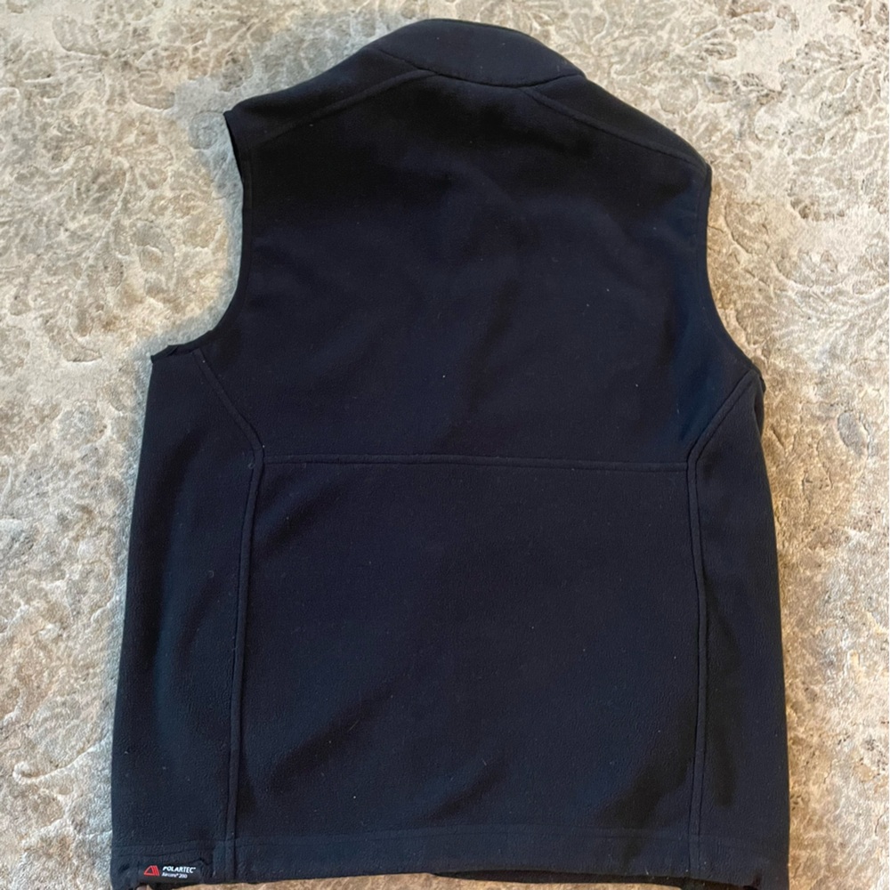 Lands’ End men’s fleece vest in black size M with pockets - Picture 3 of 8